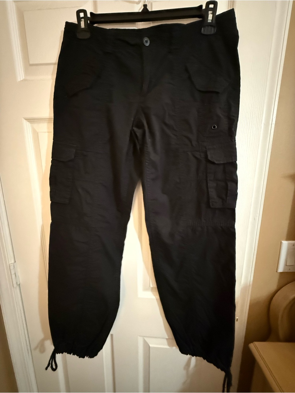 Norma Kamali Black Cargo Jogger Pants